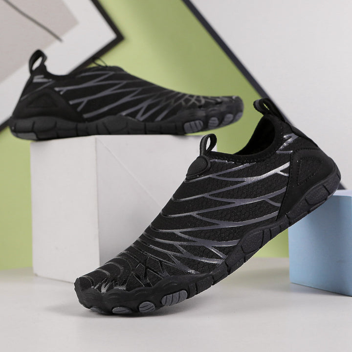 Herren nan elastisk slip-onsneaker til kyst og båd med sømløst elastisk overmateriale, forstærket tåskål og gribende multizone sål Skovae