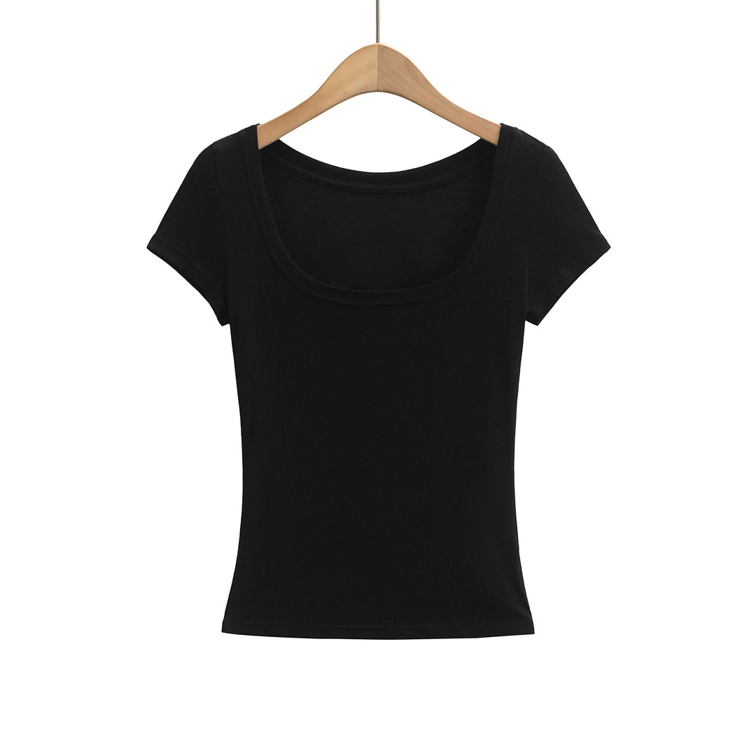 Dame Rundhalset T-shirt i blødt, elastisk materiale med figursyet snit Stilla