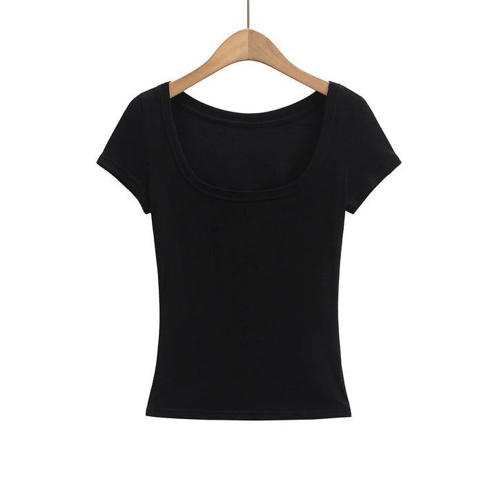 Dame Rundhalset T-shirt i blødt, elastisk materiale med figursyet snit Stilla