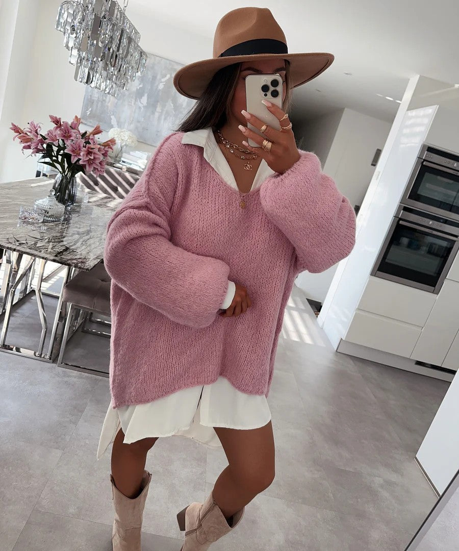 Damer casual oversized sweater med voluminøse ærmer og blød tekstur Stilla