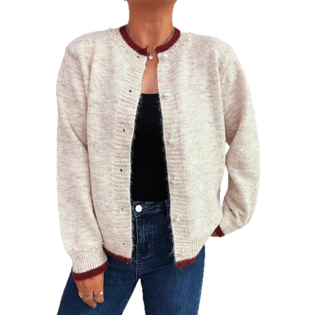 Damer elegant cardigan med dekorative knapdetaljer og perleudsmykninger Stilla