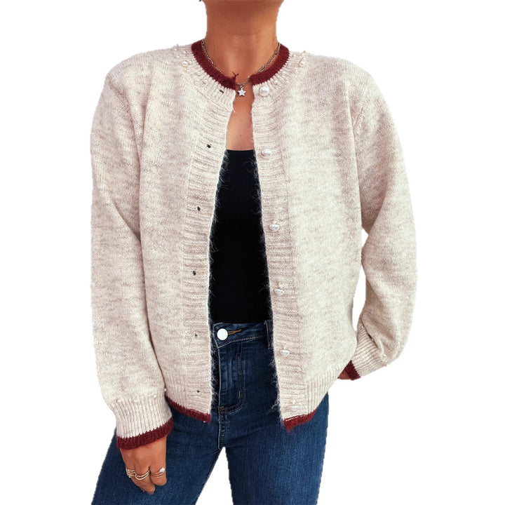 Damer elegant cardigan med dekorative knapdetaljer og perleudsmykninger Stilla