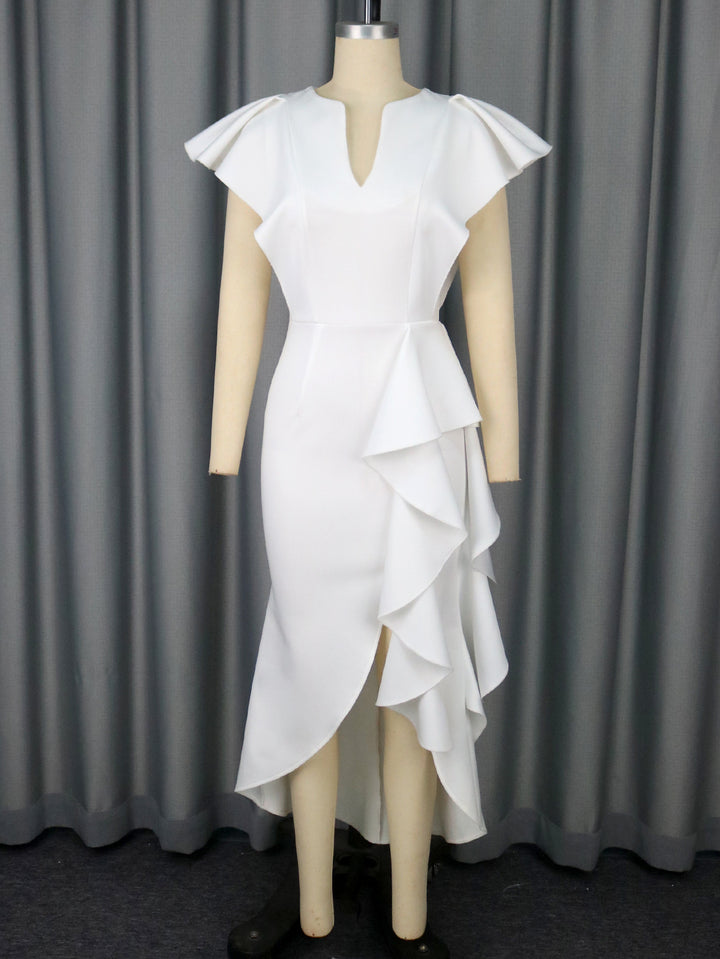 Dame Elegant wrap dress with voluminous drapings Skovae