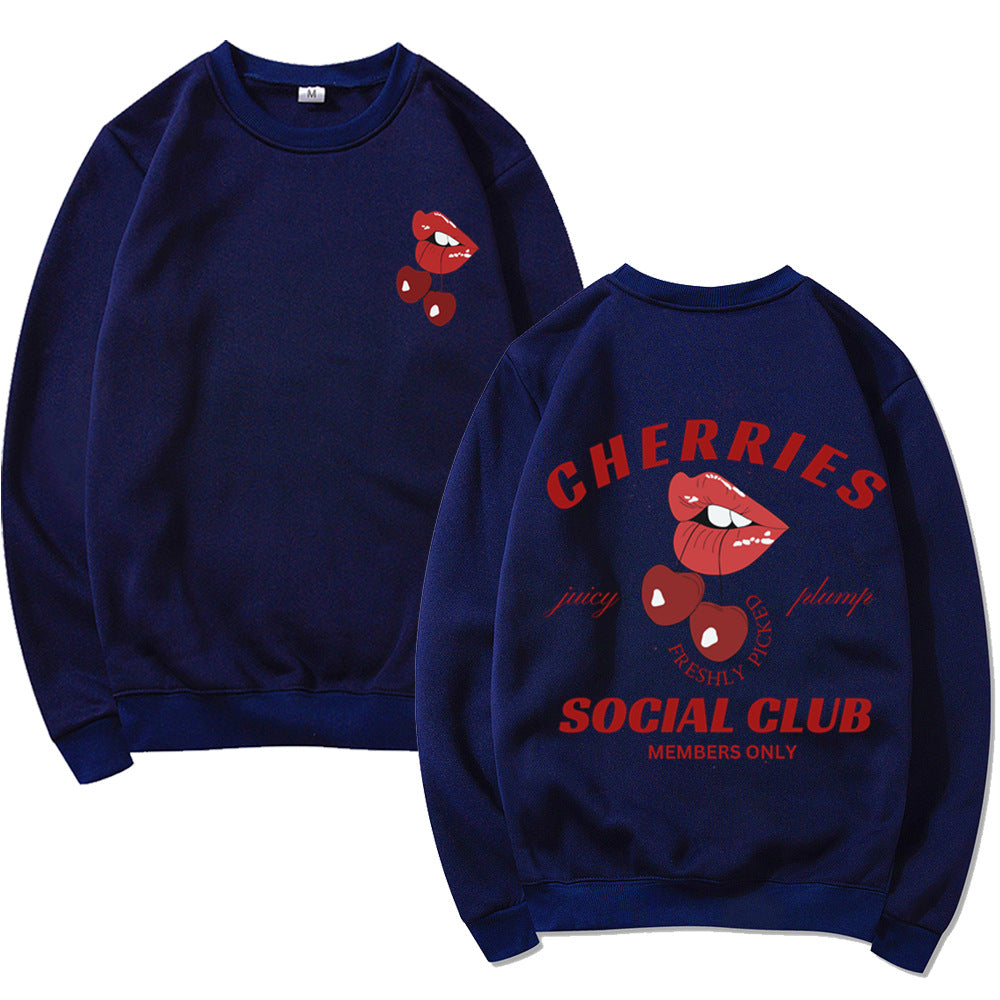 Kvinders sweatshirt med kreativt frugt- og munddesign Stilla