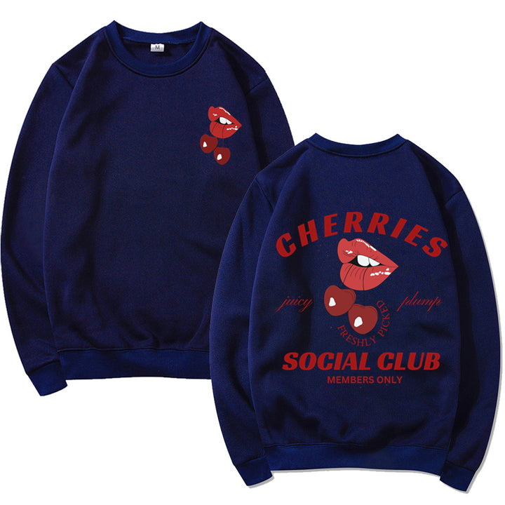 Kvinders sweatshirt med kreativt frugt- og munddesign Stilla