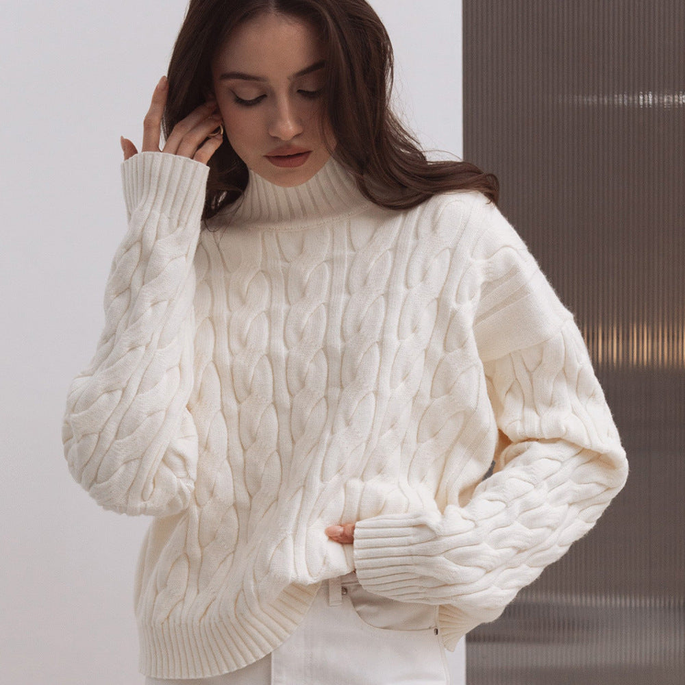 Kvinders strikket sweater med bølgemønster Stilla