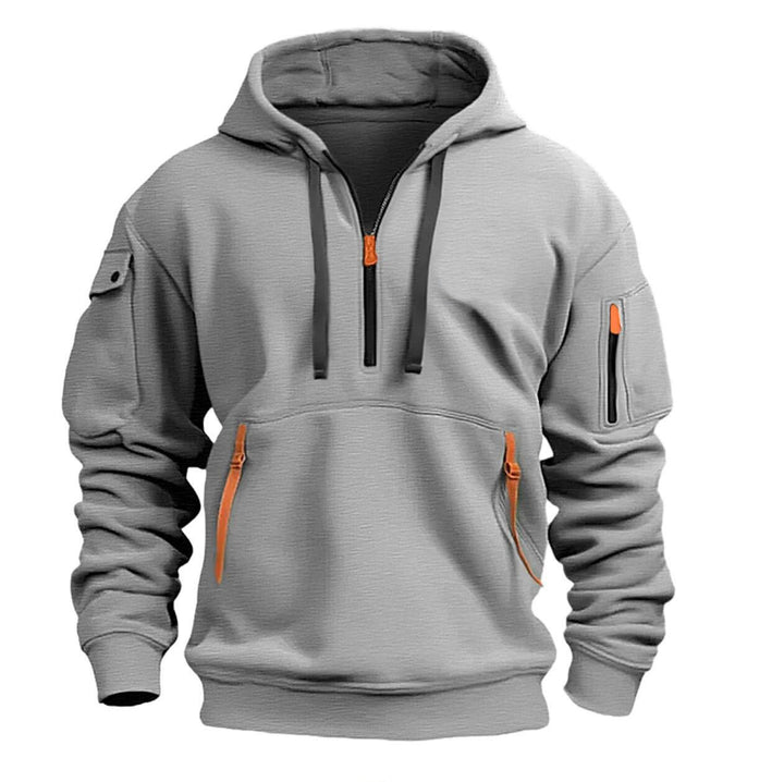 Kvindernes hætte sweatshirt med funktionelle lommer og moderne høj krave Skovae