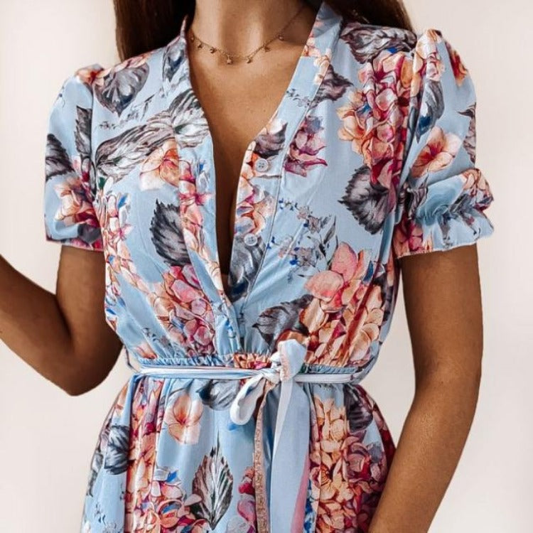 Dame Floral High-Low Kjole Stilla