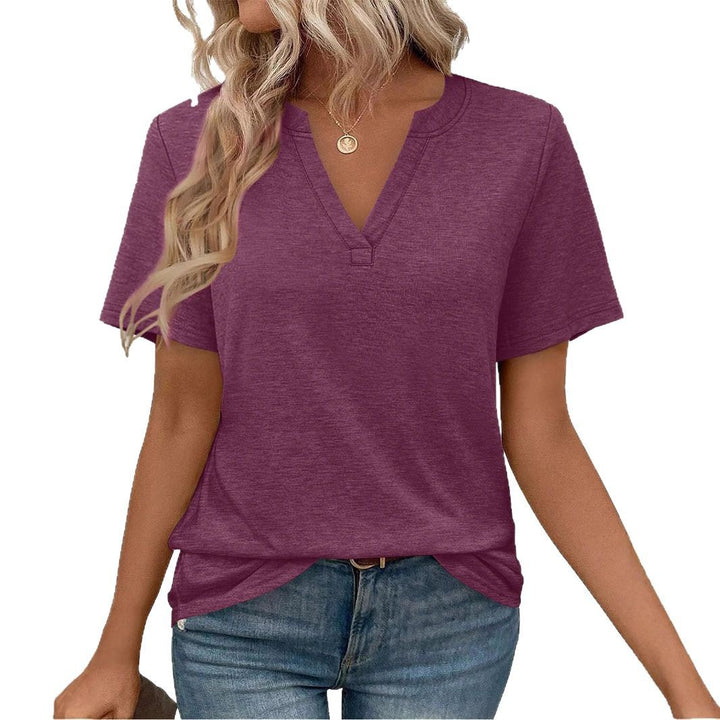 Dame Relaxed Fit V-Udskæring T-Shirt Stilla