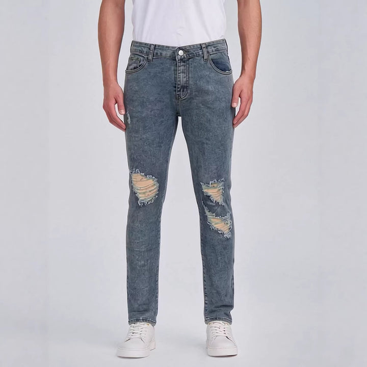 Herre Destroyed Jeans med moderne Used-Look Skovae