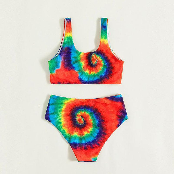 Dame bikini-sæt med livligt spiralmønster Skovae