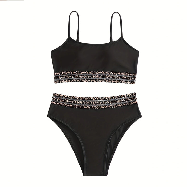 Dame Højtaljede Bikini-sæt med moderigtige Leopardsk_details Skovae