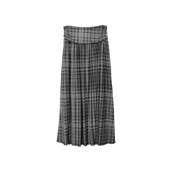 Dame Sommer Maxikjole med original snøring og trendy ternet mønster Stilla