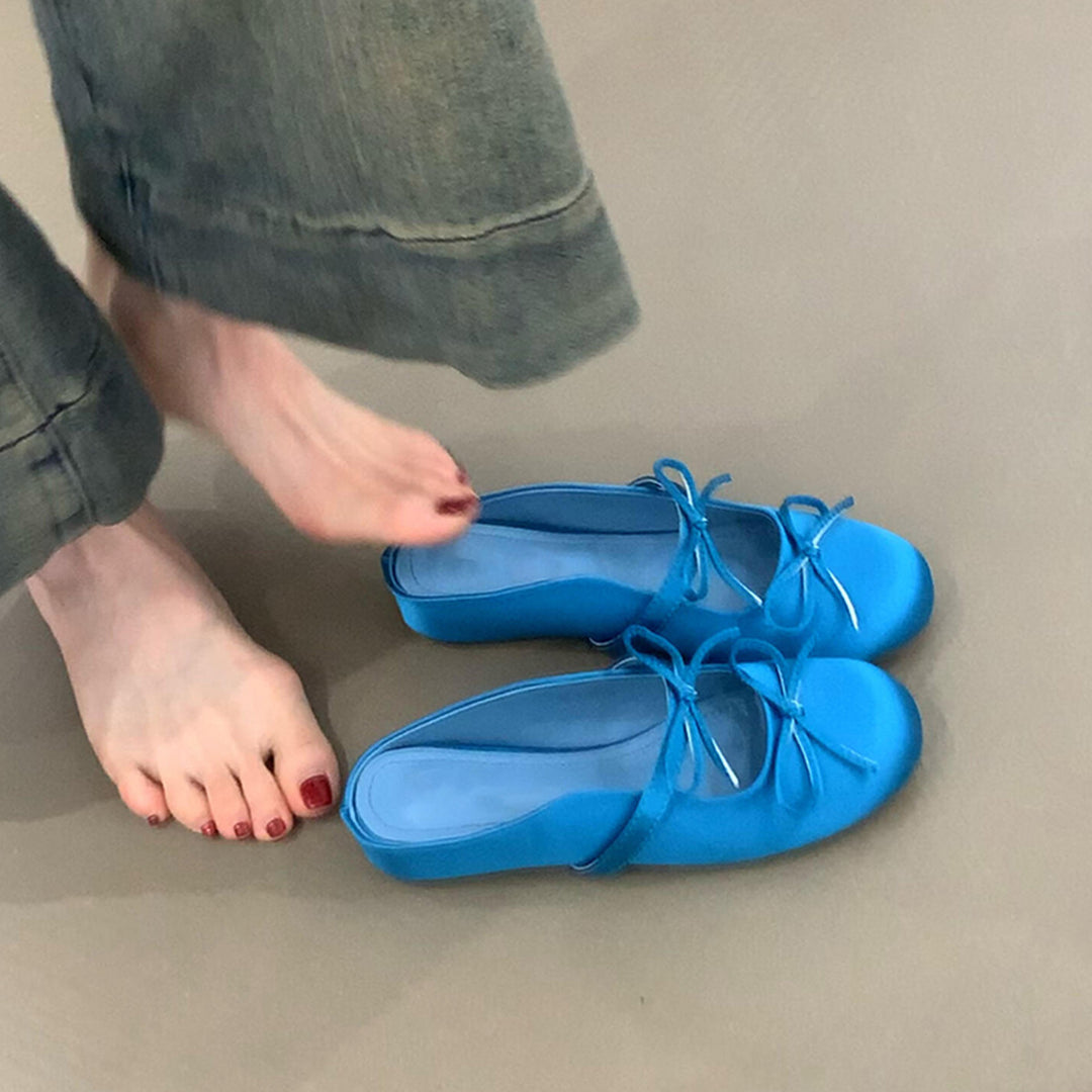Dame ballet-inspirerede slip-on ballerinaer med sløjfedetalje og polstret sål Stilla