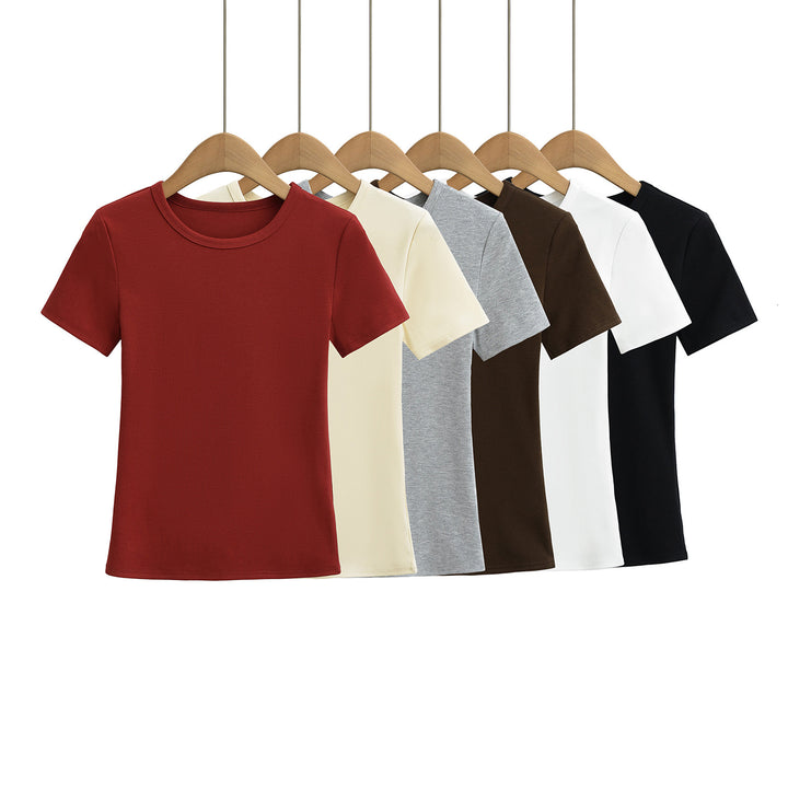 Dame Basic T-shirt lavet af åndbart bomuldsblandingsmateriale Stilla