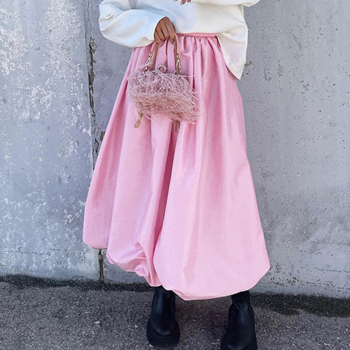 Dame Midirok med udvidet snit og elastisk talje Stilla