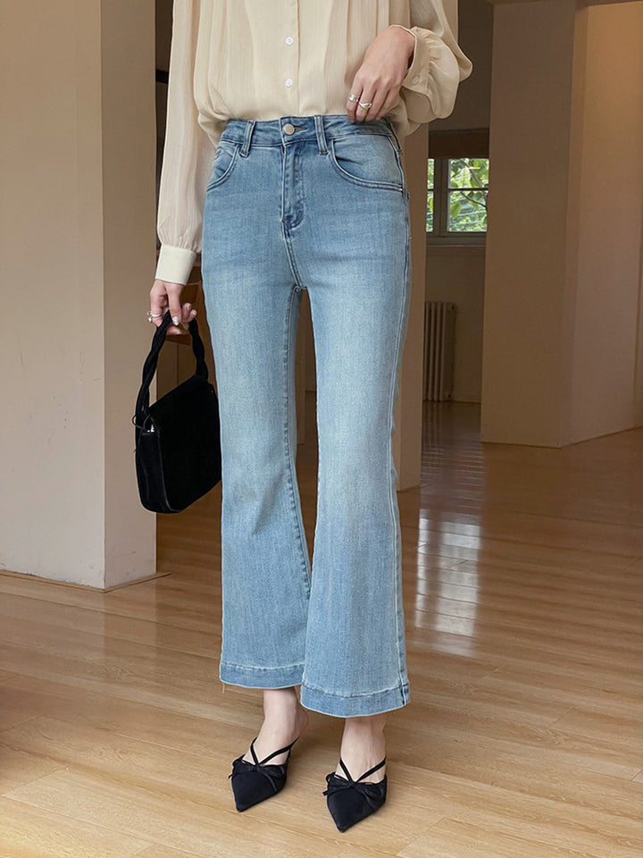 Dame Flared Jeans med høj talje og smart, bred ben Stilla