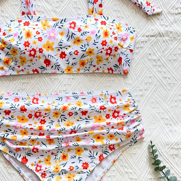 Dame bikini-sæt med høj talje og legende blomsterprint Stilla