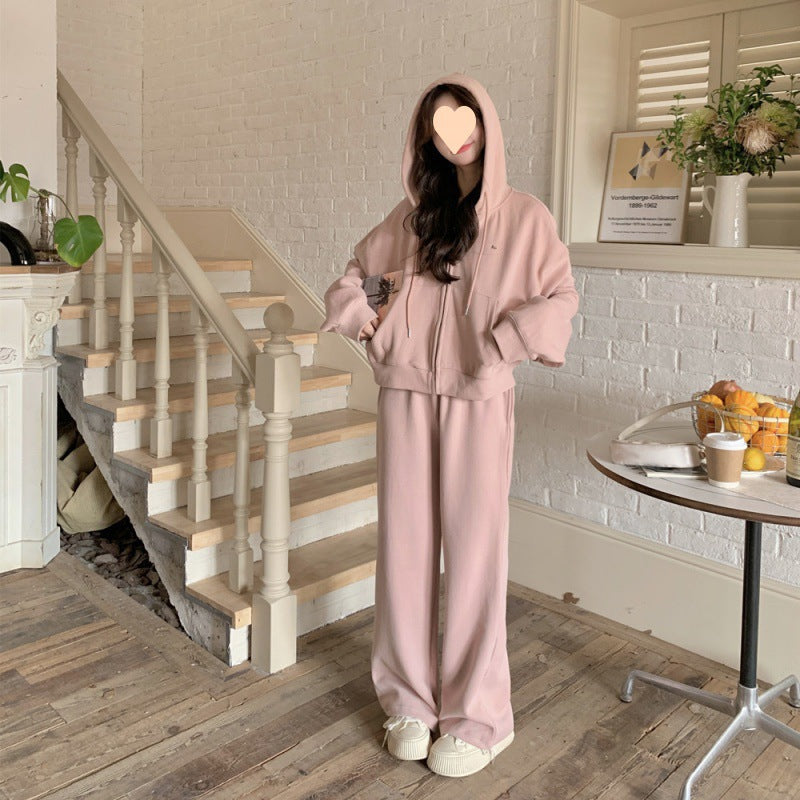 Damer Casual Zip-Up Hoodie og Joggingbukser Sæt Stilla