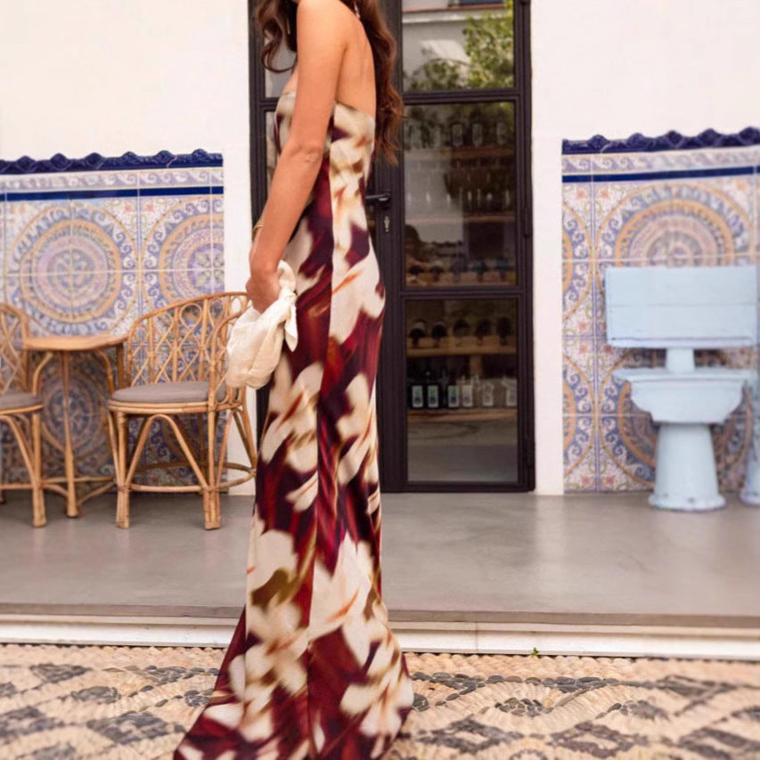 Femme Strapless Floral Maxi Kjole Stilla