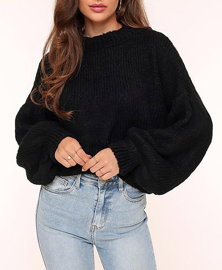 Kvinders chunky strik oversized sweater med voluminøse ærmer og hyggelig pasform Stilla