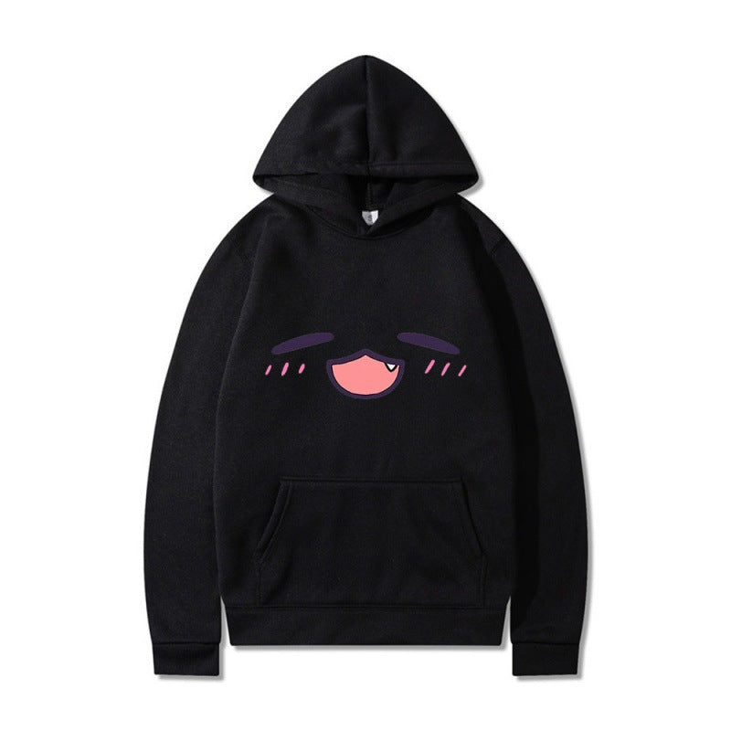 Kvinder hoodie med glad tegneserie ansigt og behagelig pasform Skovae