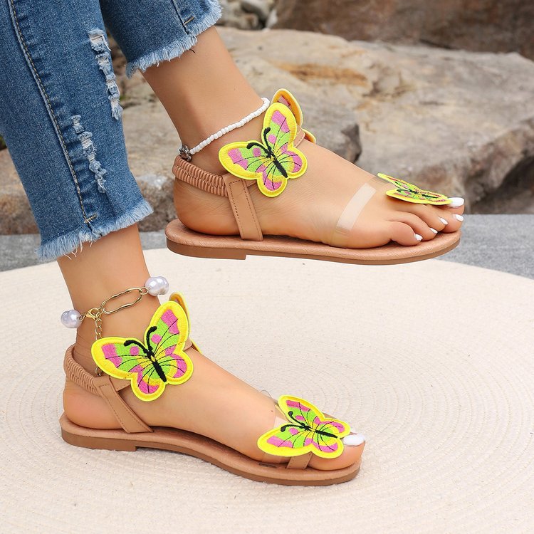 Dame sommerlige sandaler med unikt sommerfugledesign Stilla