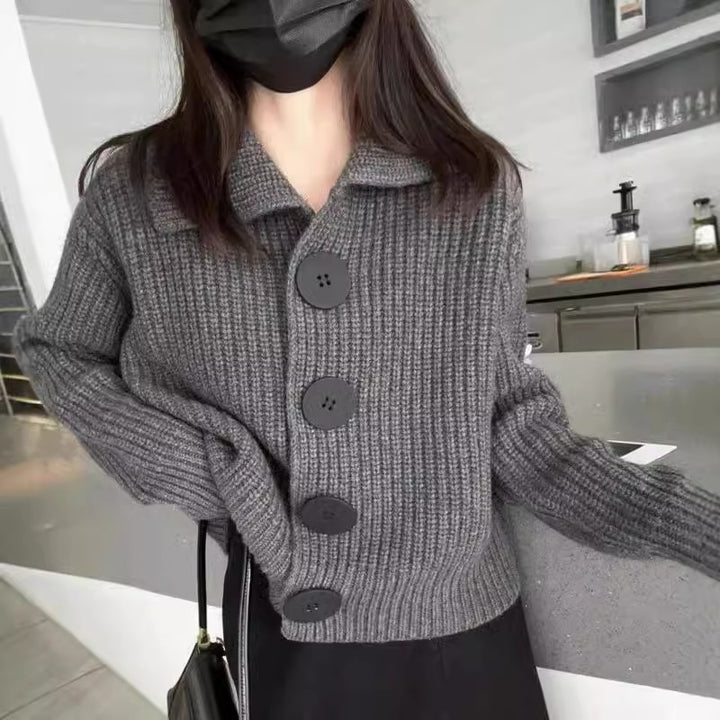 Kvinders cardigan med oversized pasform og store knapper Stilla
