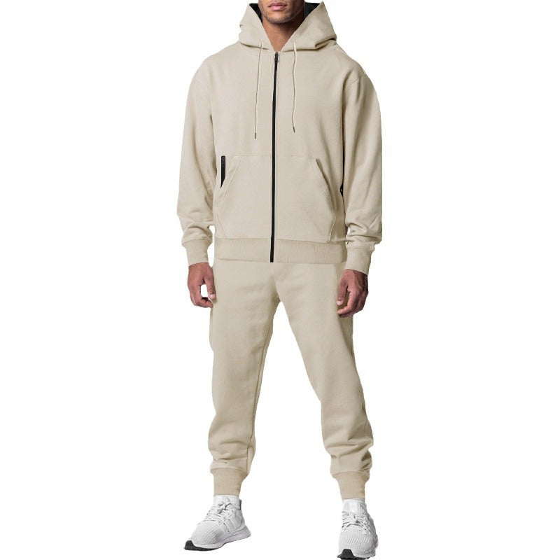 Herren nan urban zip hoodie med kængurulomme og konisk tapered joggingbukser sæt Skovae