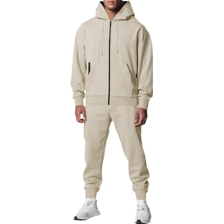 Herren nan urban zip hoodie med kængurulomme og konisk tapered joggingbukser sæt Skovae