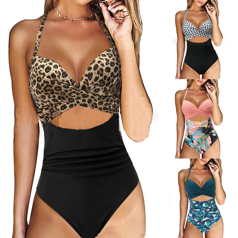 Femme Cut-Out Krydsryg Énstyks Badedragt Stilla
