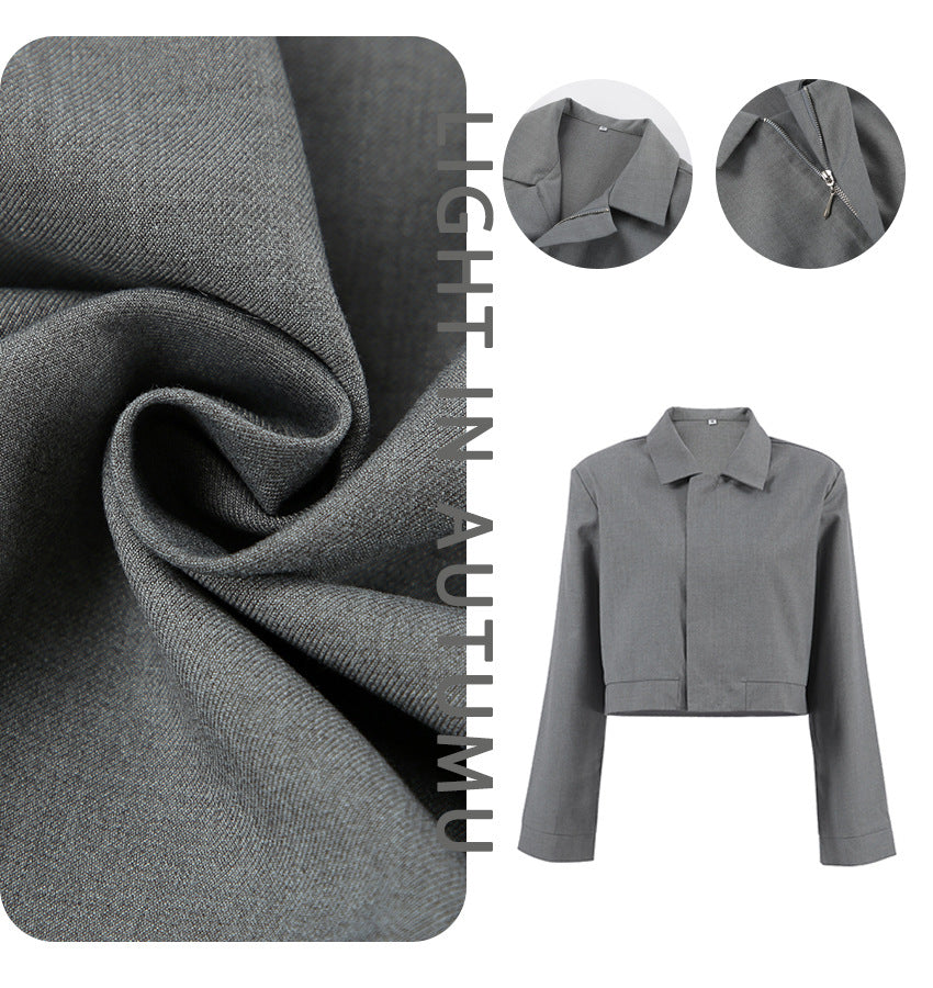 Dame cropped jakke med moderne snit og elegant revers Stilla