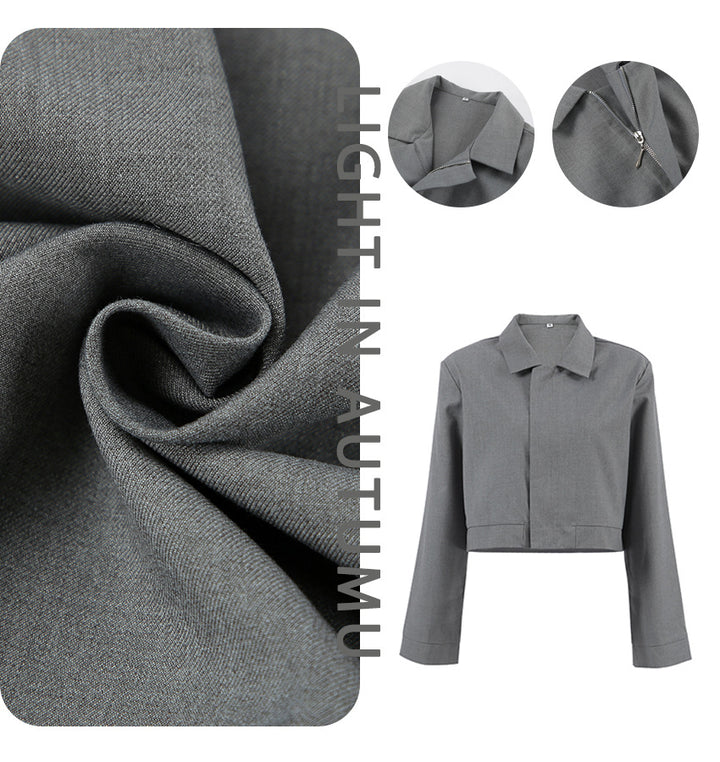 Dame cropped jakke med moderne snit og elegant revers Stilla