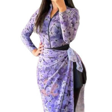 Dame Elegant maxikjole med florale detaljer Skovae