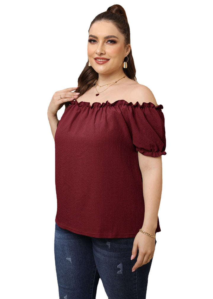 Dame Off-Shoulder Top med Volant