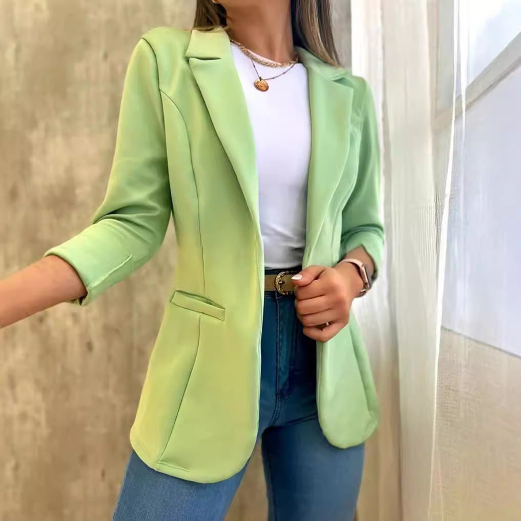 Dame elegant, tætsiddende blazer med struktureret stof Stilla