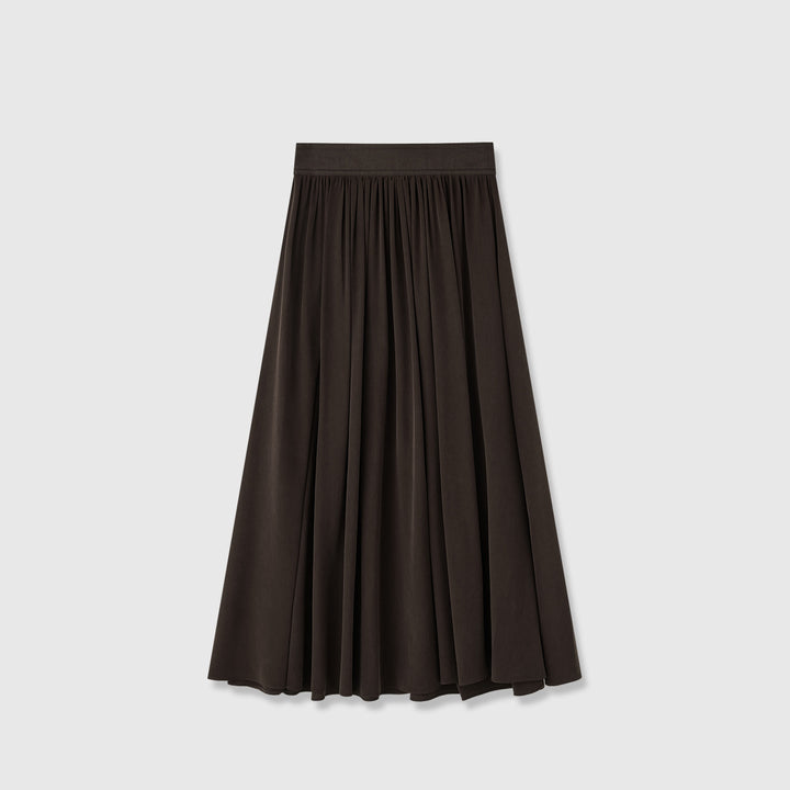 Dame flydende midi-nederdel i let chiffon med elastisk talje og elegant fald Stilla