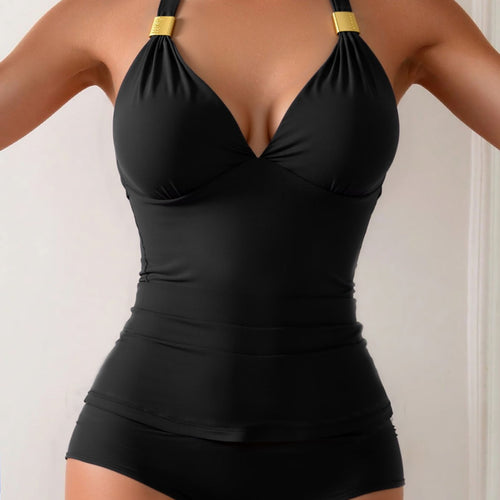 Dame Tankini med elegant halterneck-design Skovae