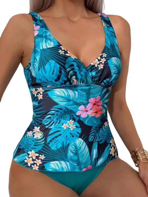 Dame Tankini-sæt med blomstermønster og komfortable stropper Stilla