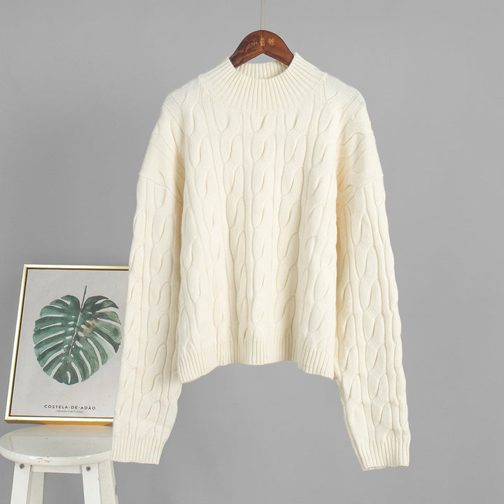 Kvinders strikket sweater med bølgemønster Stilla
