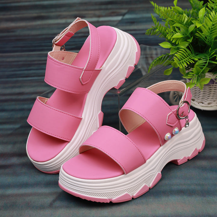 Dame Sporty Plateau-Sandaler med modiske Remme Stilla