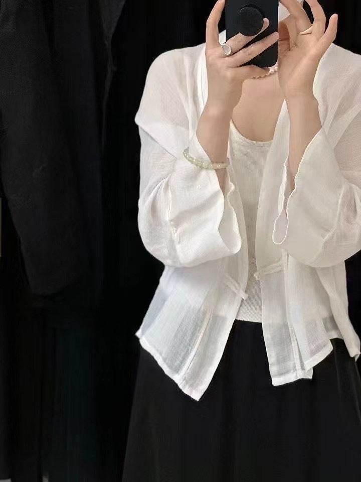 Femme Elegante Løs Pasform Let Kimono Jakke Stilla