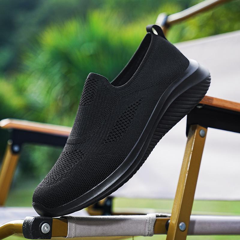 Herrer Lette Slip-On Sport Sneakers med Åndbart Strikkedesign Stilla