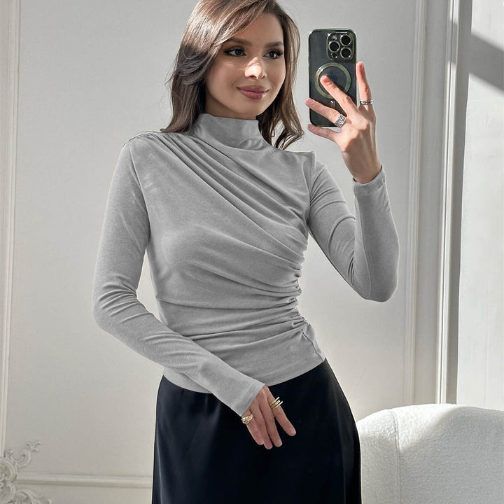 Damer elegant langærmet overdel med raffineret flæse-design Stilla