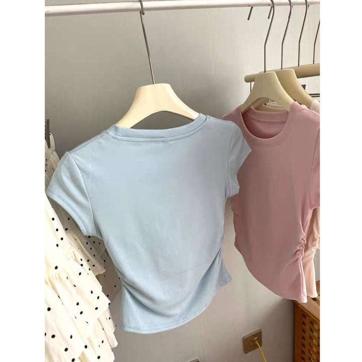 Femme Kortærmet Rynket T-Shirt Stilla