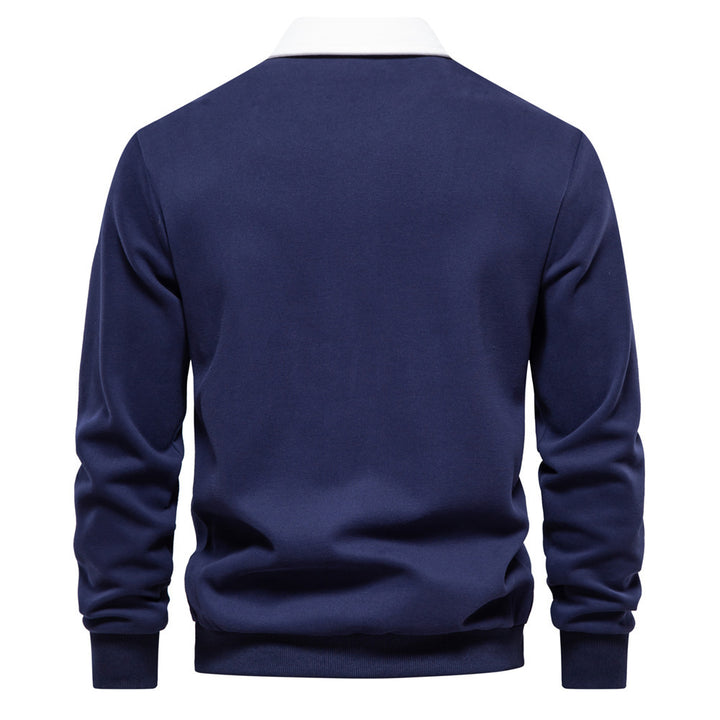 Herrer nan elegante Langærmet Poloshirt med kontrastkrave Skovae