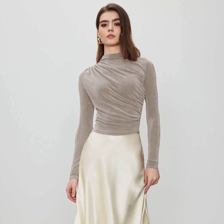 Damer Raffineret Langarmshirt med elegant Wickeldesign Stilla