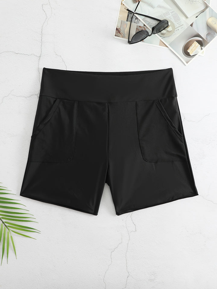 Dame badshorts med høj talje og sidelommer Skovae