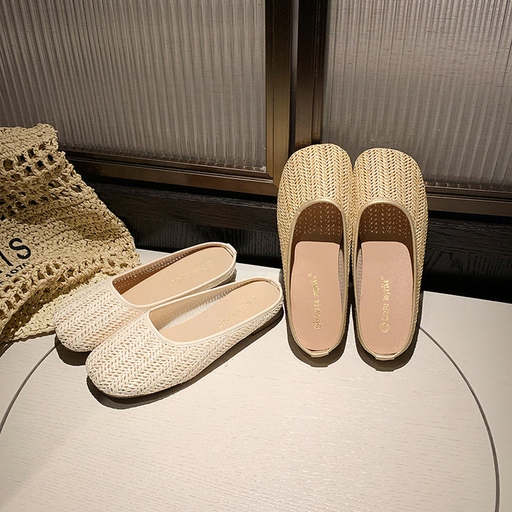 Dame Ballerinas lavet af vævet materiale med flad sål og elastisk kant Stilla