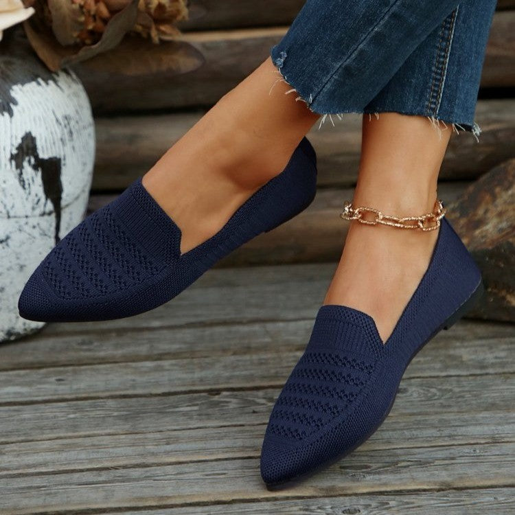 Dame mode slippers med åndbar strik-overflade Stilla